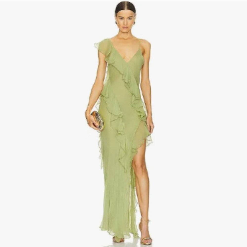 Brand New Gorgeous RONNY KOBO Olivialle V-Neck SILK Maxi Dress